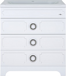 Misty Тумба под раковину Лейла 80 3 ящика белая – фотография-1